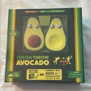 Exploding Kittens Throw Throw Avocado Game - Green and Yellow
